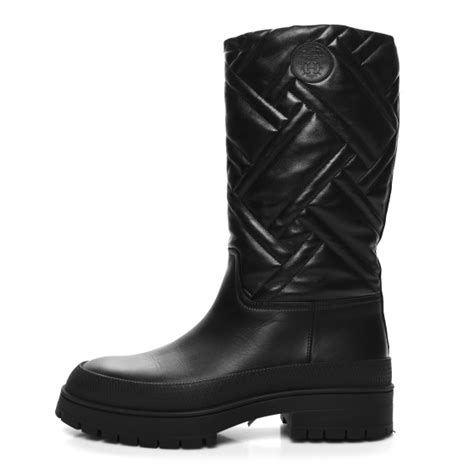 hermes fuji boot|HERMES Suede Goatskin Quilted Fuji Boots 40 Black.